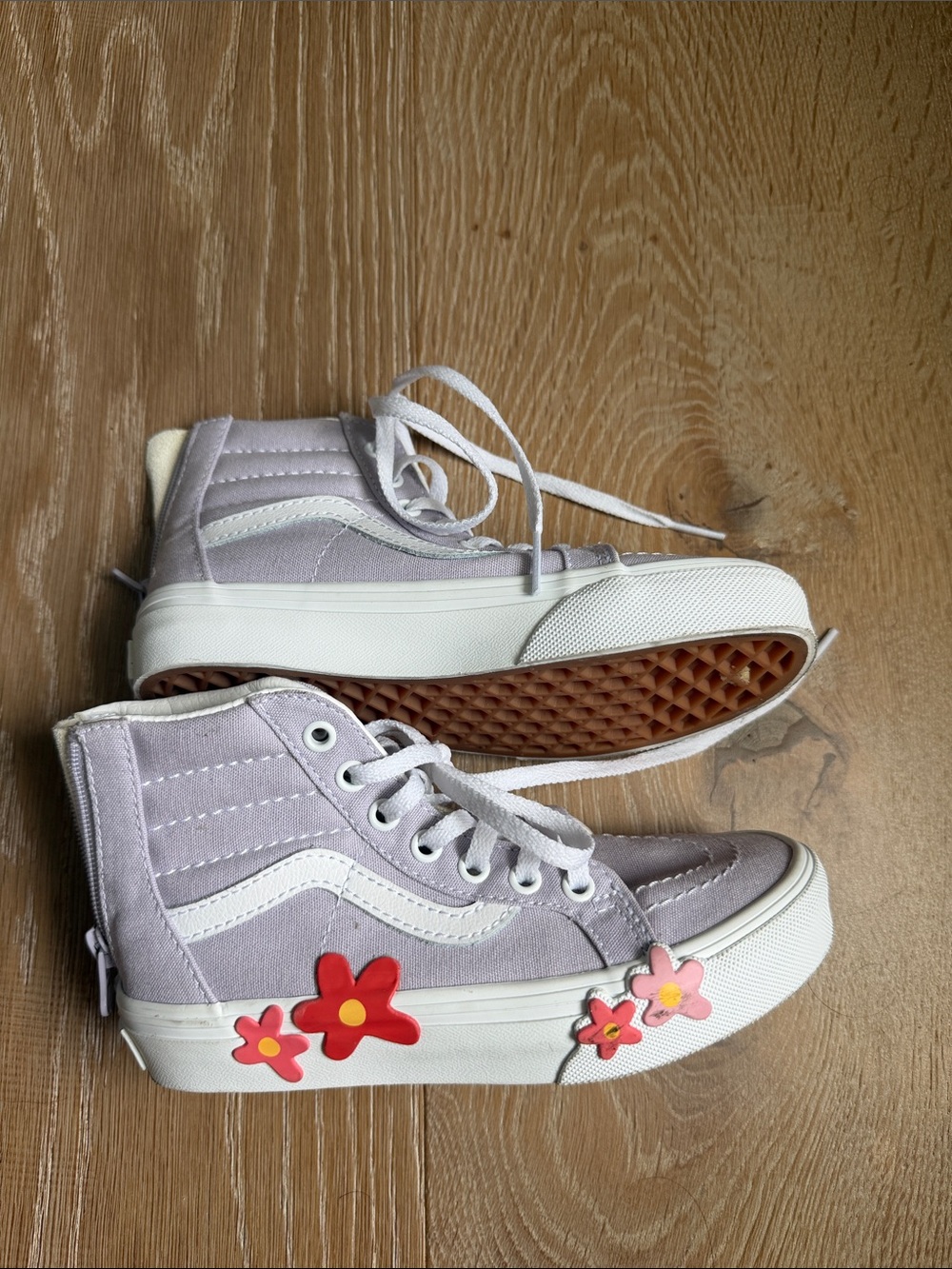 Vans Kids Lilac High-Top Sneakers with Floral Accents